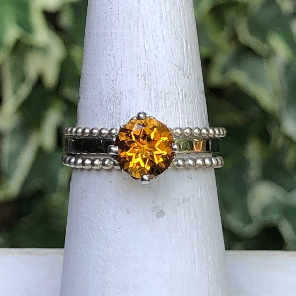 AAA Citrine and Silver Ring